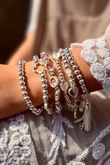 Laundry B Free Spirit Stretch Stacker Bracelet Tree of Life & Tassel Silver